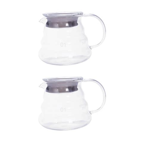 New 2x V60 Pour Over Glass Range Coffee Server Carafe Drip Coffee Pot Coffee Kettle Brewer