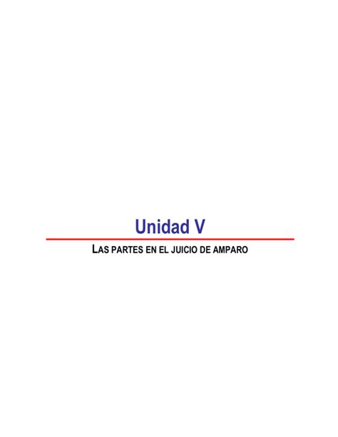 Unidad V Las Partes En El Juicio De Amparo Semana A