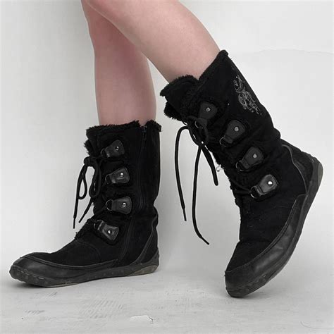 U S Polo Assn Women S Black Boots Depop