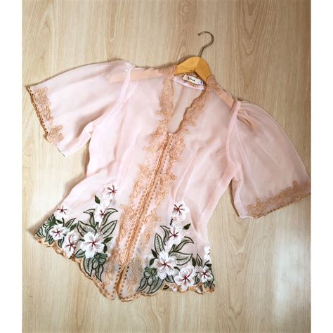 Jual Kebaya Kartini Motif Jepun Nude Shopee Indonesia