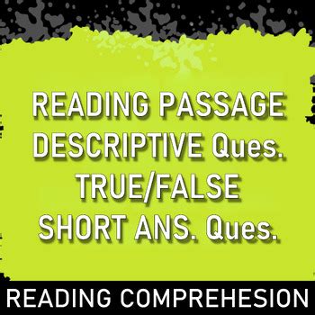 All About Snakes Reading Comprehension Passage Informational Worksheet