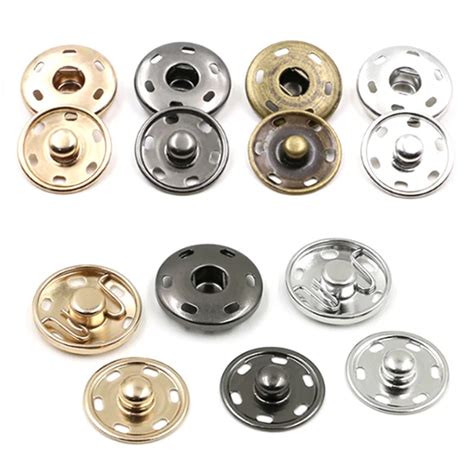 Set Lot Metal Snaps Buttons Press Button Fasteners Black Gold Silver