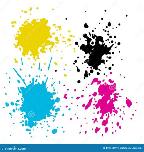 Cmyk Ink Splashes Stock Vector Illustration Of Element 50774199