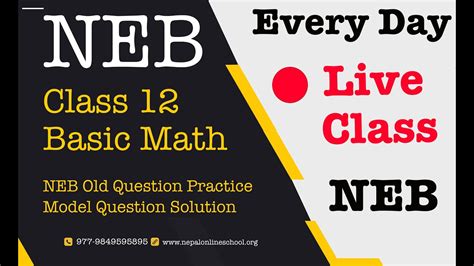 NEB Class 12 Basic Mathematics Solution Exam Model Question NEB Class