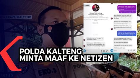 Admin Humas Tanggapi Komentar Di Medsos Polda Kalteng Minta Maaf Pada