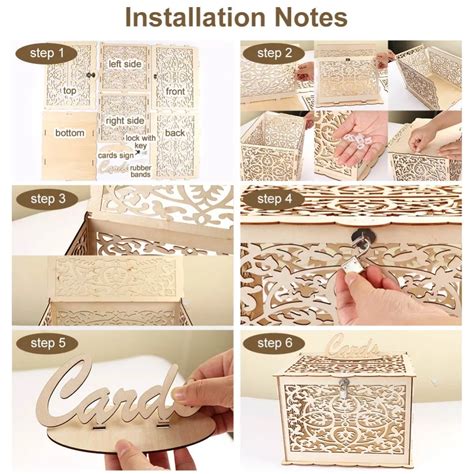 OurWarm DIY Свадебная подарочная коробка с замком Красивые свадебные ...