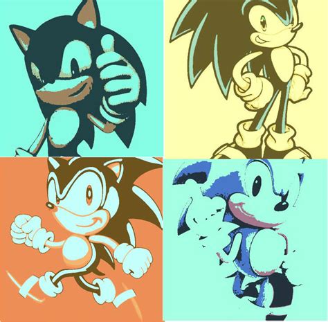 Sonic the Hedgehog pop art 4 panel by DevintheCool on DeviantArt