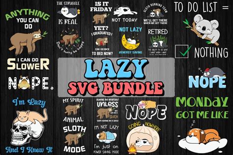 Cute Lazy Svg Bundle Bundle · Creative Fabrica