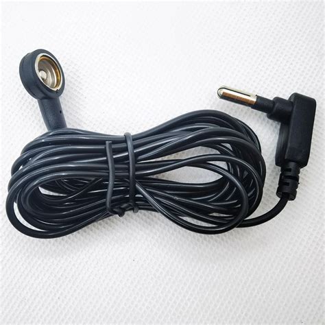 Black White Pu Esd Cable Grounding Earthing Cord With Vertical Us Plug