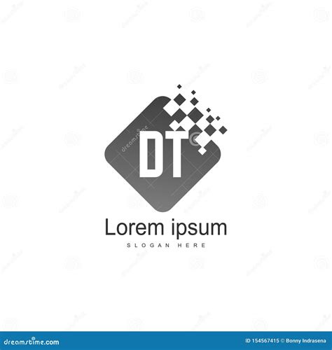 Initial Dt Logo Template With Modern Frame Minimalist Dt Letter Logo