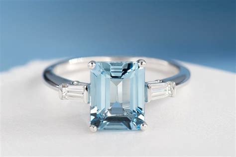 Aaaquality Natural Aquamarine Ring 550 Carat 925 Sterling Etsy Uk