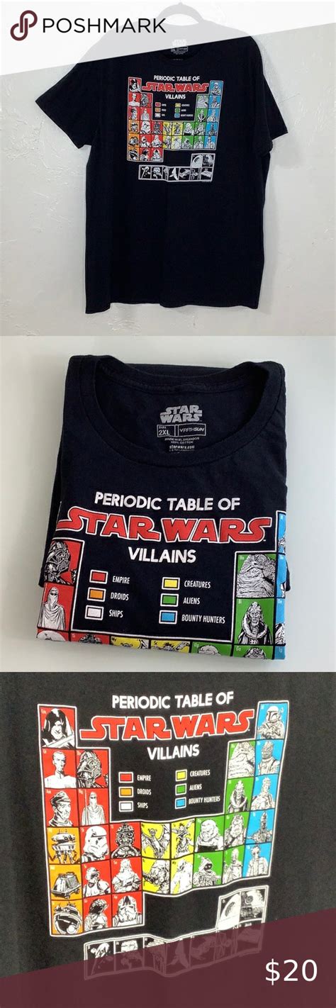 Star Wars Periodic Table Of Villains Large Graphic S S T Shirt Size 2XL