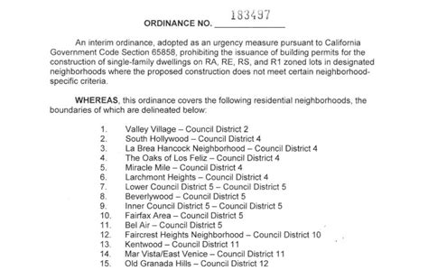 Los Angeles ICO Interim Control Ordinance LawInc