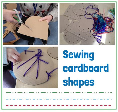 Sewing cardboard shapes | The Froebel Partnership