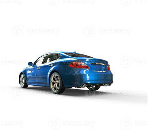 Blue Metallic Car Back Perspective View 31192810 Stock Photo at Vecteezy