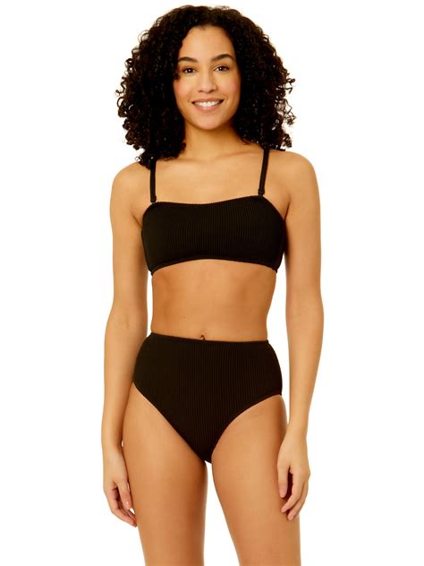 No Boundaries Juniors Ribbed Bandeau Bikini Top With Removable Straps