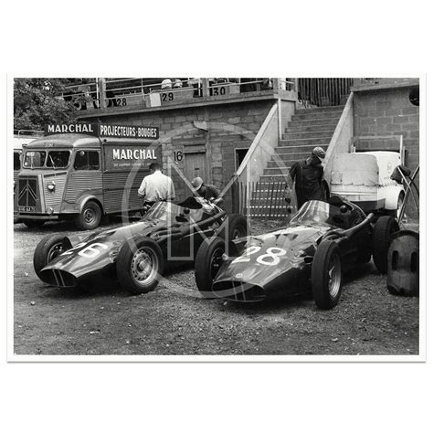 1957 French Grand Prix BRM Pit Flockhart MacKay Fraser