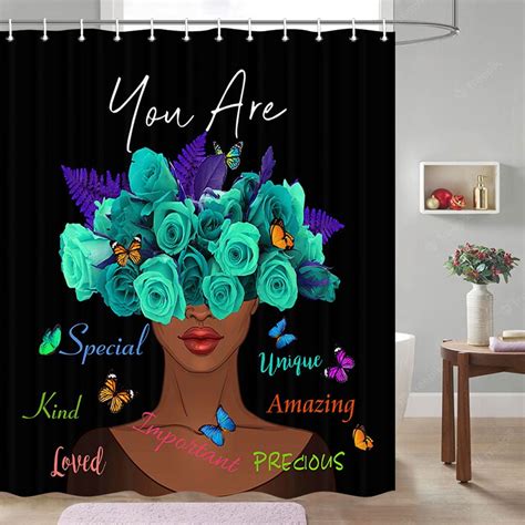 Black Girl Shower Curtain Black Girl Shower Curtain African Bathroom