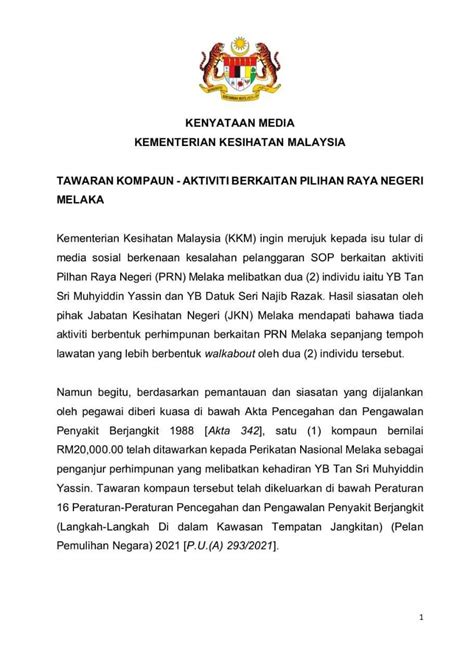 Kkmalaysia On Twitter Kenyataan Media Kementerian Kesihatan