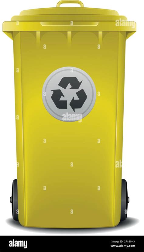 Illustration Of A Yellow Recycling Bin Stock Vector Image And Art Alamy