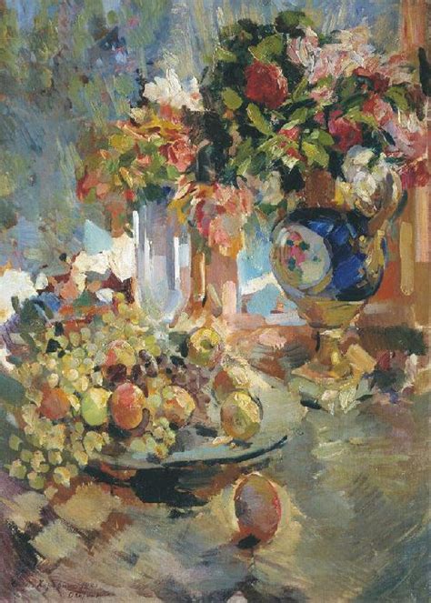 Still Life With A Blue Vase Painting Constantin Alexeevich Korovin