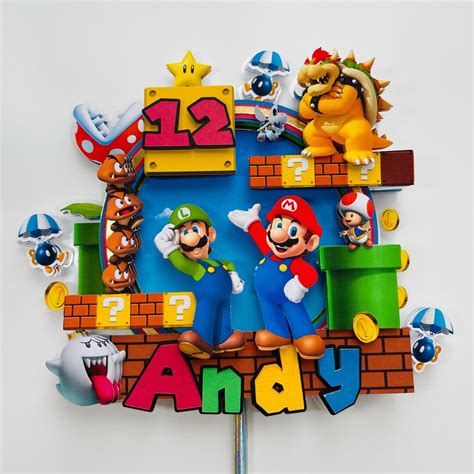 Super Mario Cake Topper Mario Cake Topper Etsy Ireland