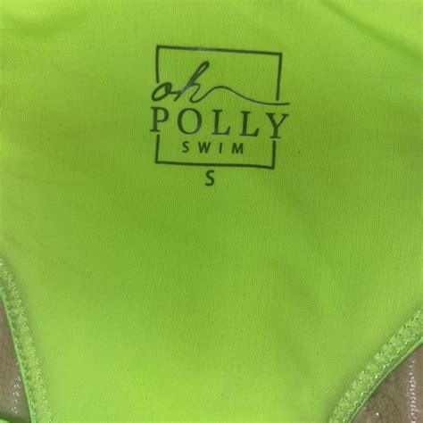 Luminous Green Vinyl Oh Polly Bikini Size S Thong Depop