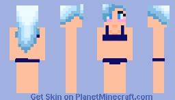 Cute Blue Girl In Bikini Minecraft Skin
