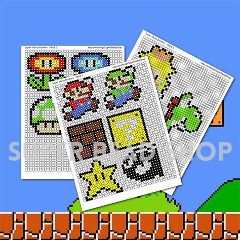 Super Mario Bros Perler Bead Patterns - Etsy