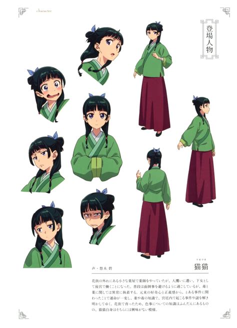 Maomao character sheet from the Apothecary Diaries Blu-ray vol1 , I ...
