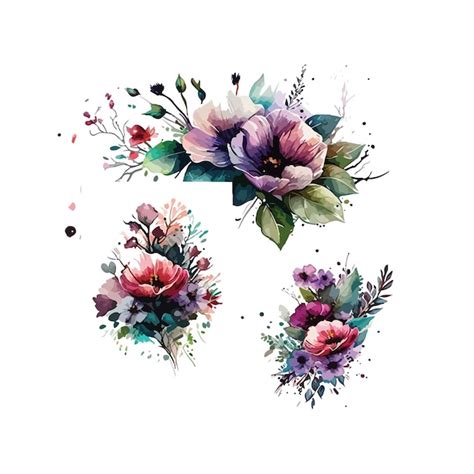 Premium Vector | Watercolor colorful flower vector