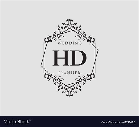 Hd Initials Letter Wedding Monogram Logos Vector Image