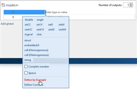 Define Input Parameter by Example by Using the App