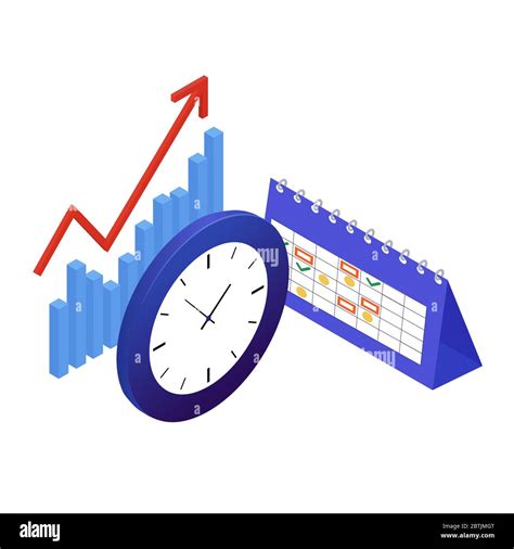 Time Management Concept Vector Isometric Illustration Organization Of