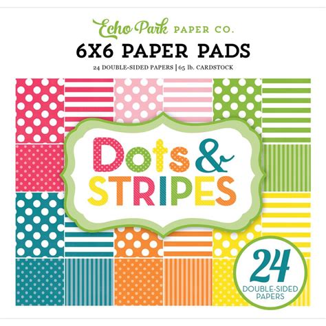 Echo Park Dots And Stripes Collection Spring Dots And Stripes 6x6 Paper Pad