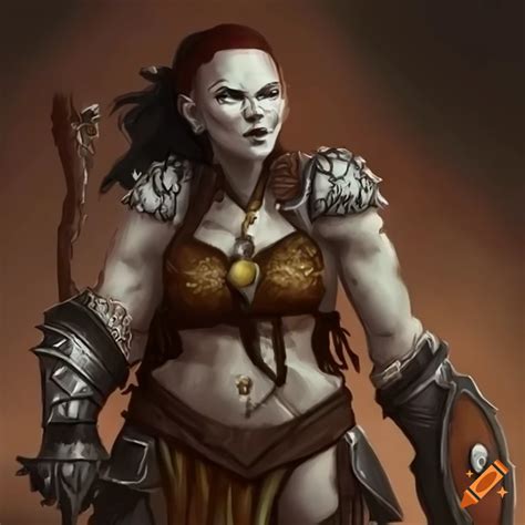 Illustration Of A Female Goliath Warrior In Dnd On Craiyon