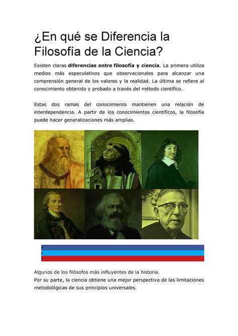 Diferencia Entre Filosofia Y Ciencia Se Diferencia La De La Ciencia