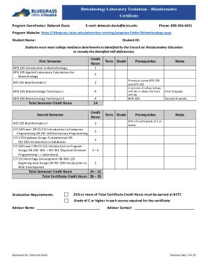 Fillable Online Biotech Certificate Bioinformatics Docx Fax Email Print