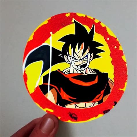 Die Cut Sticker Goku One Piece Style Splatter Paint Stable