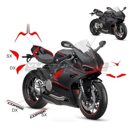 Komplettes Aufkleber Kit Ducati Panigale V Schwarz