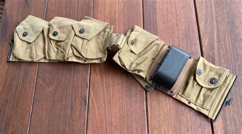 Original Ww1 U S B A R Gunner S Ammo Belt 1918 Khaki Canvas With Metal Cup 155 14 Picclick Ca