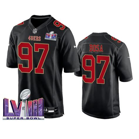 Super Bowl LVIII San Francisco 49ers Nick Bosa Black Fashion Jersey Men ...