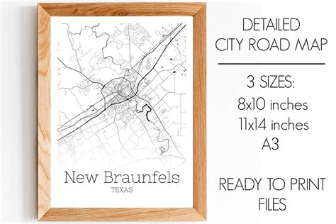 New Braunfels Texas City Map Graphic by SVGExpress · Creative Fabrica