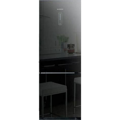 Зеркальный холодильник LG, Samsung Side by side с черной дверью