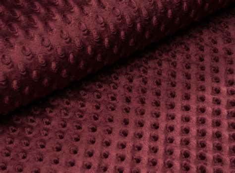 Le Tissu Polaire Minky Bulle Pois En Relief Bordeaux