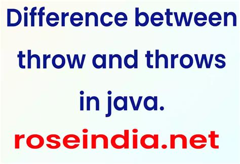 Difference Between Throw And Throws In Java