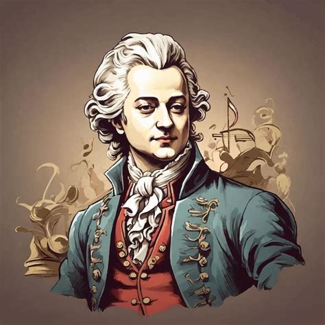 Premium Vector Vector Illustration Hand Drawn Mozart Illustration