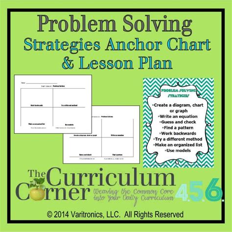 Problem Solving Strategies Anchor Chart And Lesson Plan Problem Solving Strategies Anchor Chart