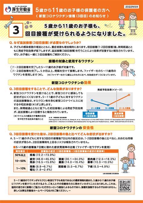 首相官邸（新型コロナワクチン情報） On Twitter 【5~11歳のお子様の保護者の方へ】 新たに 3回目接種 の対象となった5