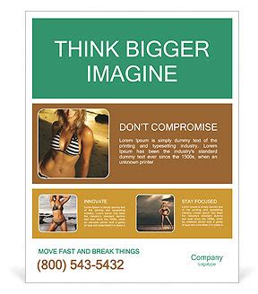 Sunset Beach Photoshoot Of A Stunning Blonde Bikini Model Poster Template Design ID